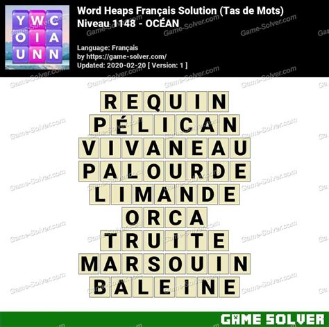 Solution Wordalot Niveau 1148 .